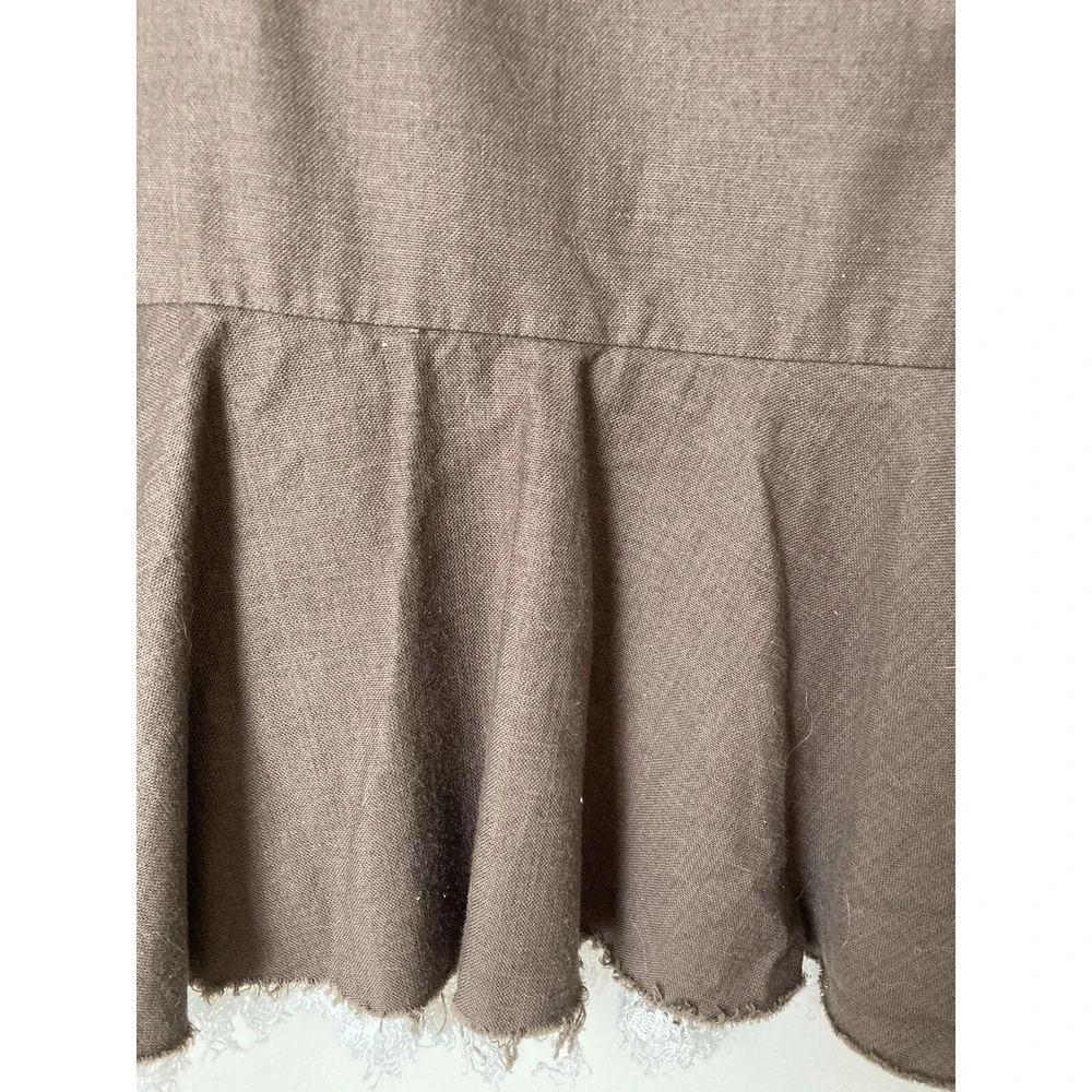 Robert  Rodriguez Skirt  Brown‎ Size 4 Fit ruffle Lace Cottagecore